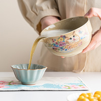 Ensemble d'outils pour matcha en porcelaine de la dynastie Song avec brosse à matcha, design moderne et épuré, fonction de filtration pour café/thé