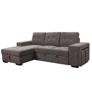 Venta Directa de Fábrica, Sofá <span class=keywords><strong>Cama</strong></span> para Sala de Estar, Tapicería Moderna de Lujo, 2 Plazas con <span class=keywords><strong>Chaise</strong></span> <span class=keywords><strong>Longue</strong></span> y Otomana - Product Image 3