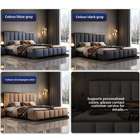Suite Chambre à Coucher Complète Meubles Modernes en Cuir Luxe Léger Lit Italien Kama Meubles de Chambre Modernes