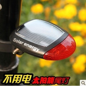 Yueli Solar Energy <b>Bicycle</b> Taillight 2 LED Flash Rechargeable Waterproof Plastic Black Cycling <b>Light</b> - Product Image 4