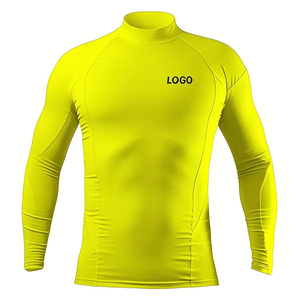 T-shirt de compression en polyester OEM personnalisé à col montant et manches longues, T-shirt de sport pour homme avec fermeture éclair 1/4, manches longues, léger - Product Image 4