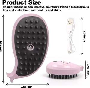 فرشاة بالبخار على شكل حويل 3 في 1 محمولة لإزالة شعر الحيوانات الأليفة فرشاة بخاخ كهربائية لإزالة الشعر - Product Image 6