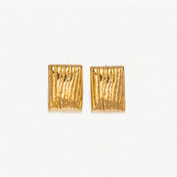 Boucles d'oreilles clous dorées épaisses, formes variées, torsadées texturées, en forme de cœur, étoile, carré, pour femme, bijoux de mode