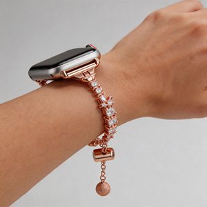 Bracelet de montre en métal pour <span class=keywords><strong>Apple</strong></span> <span class=keywords><strong>Watch</strong></span> Series 1-10 Ultra, design élégant, ajustement réglable, idéal pour les femmes. - Product Image 5
