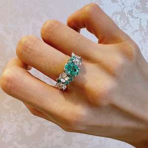 Anillo de Plata Pura S925 con Diseño de Margarita Paraiba, Diamante de Seda Gula de Gama Media, Moda de Lujo de Alta Gama con Exquisito Baño de Oro Rosa - Product Image 5