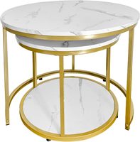Ensemble de tables basses gigognes réglables en marbre de luxe, style nordique moderne, couleur personnalisable, pour la maison, l'appartement, le bureau, le bar, le salon