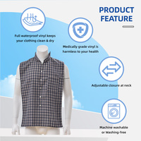 Vente en gros de bavoir adulte réutilisable à la mode protecteur de vêtements imperméables lavable de style chemise