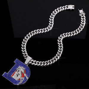 Venta Directa de Fábrica: Colgante de Aleación con Letras D de Lentejuelas Estilo Hip Hop para Fiesta, Accesorio Deportivo con Cadena Cubana - Product Image 3