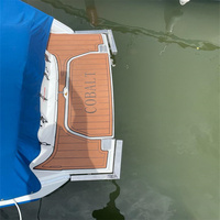 Tapis de pont en mousse EVA imitation teck pour plateforme de bain et transom de bateau Cobalt 24 SD 2017, style SeaDek MarineMat, auto-adhésif