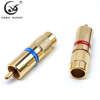 Prise RCA mâle YIVO XSSH Audio DIY OEM HIFI cuivre pur plaqué or 8mm câble de Signal numérique Coaxial RCA adaptateur connecteurs Jack