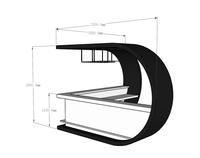 Comptoir de bar commercial en surface solide avec modèle 3D gratuit pour café, boîte de nuit, bar