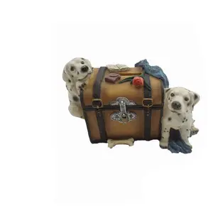 2024 personnalisé résine artisanat mignon dalmatien réservoir de stockage décor de bureau enfant cadeaux chien sculpture
