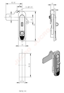 Cerradura de avión con candado de plata mate de nanómetro de para gabinete eléctrico - Product Image 2