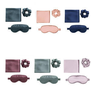 Ensemble de luxe 3 pièces 100% soie de mûrier pur, <span class=keywords><strong>masque</strong></span> de sommeil en tricot élastique et taie d'oreiller, ensemble de chouchous <span class=keywords><strong>avec</strong></span> boîte cadeau - Product Image 3