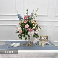 Bouquet de fleurs artificielles en soie blanc et vert réaliste de qualité supérieure pour centre de table, idéal pour mariage, remise de diplôme et décoration de pilier de Thanksgiving