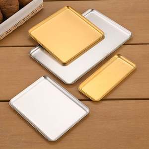 Bandeja de Exhibición de Acero Inoxidable de Alta Calidad para Sushi, Aperitivos, Pasteles, de Lujo, Moderna, Desechable, en Varios Tamaños, para Cafetería - Product Image 1