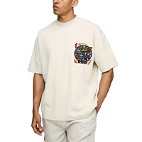 T-shirt Boxy Vintage Streetwear avec Logo de Marque Personnalisé, Impression Graphique Personnalisée, T-shirt Court, T-shirt Surdimensionné Français, Fabricant