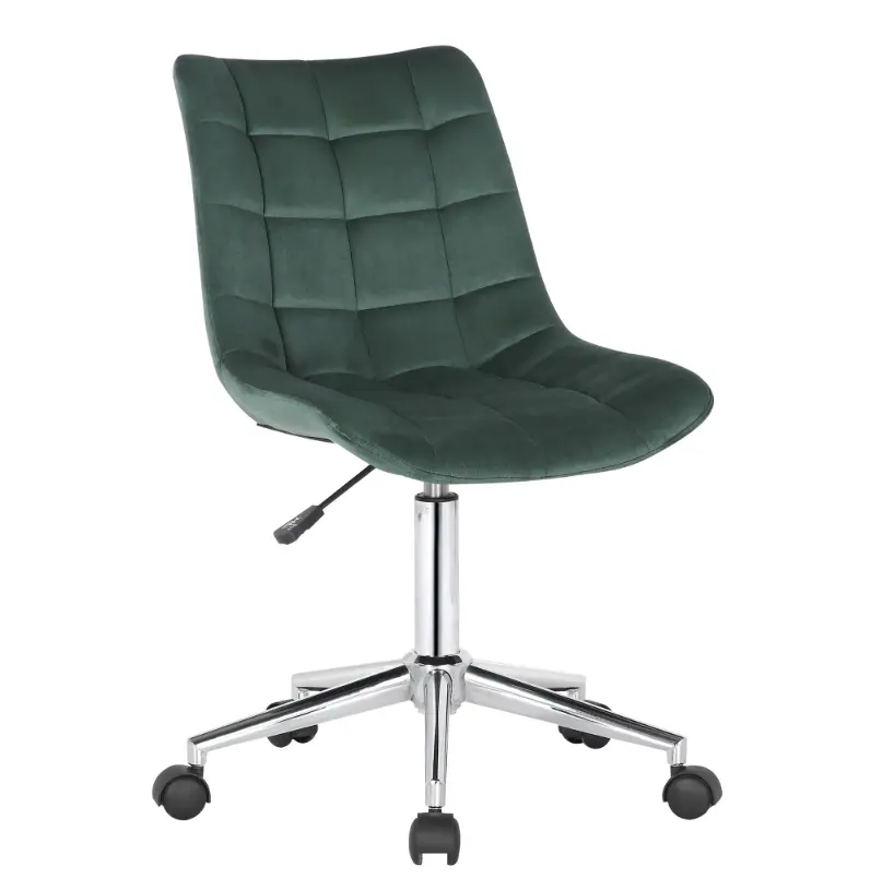 Silla de oficina de terciopelo, silla de escritorio para ordenador de casa, soporte Lumbar ejecutivo moderno, silla giratoria ergonómica ajustable mostaza
