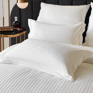 Ropa de cama de Hotel <span class=keywords><strong>funda</strong></span> nórdica algodón blanco satén Pin rayas texturizado con cremallera-<span class=keywords><strong>funda</strong></span> nórdica King 3 uds juego de <span class=keywords><strong>funda</strong></span> de edredón - Product Image 6