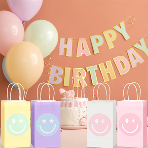 Smile Face Gift <strong>Bags</strong> <strong>Pastel</strong> Preppy <strong>Party</strong> Favor Birthday Candy <strong>Bags</strong> Rainbow Favor Kraft Paper <strong>Party</strong> Decorations for Birthday - Product Image 6