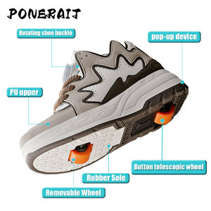 <span class=keywords><strong>Pattini</strong></span> a rotelle a 2 ruote <span class=keywords><strong>in</strong></span> <span class=keywords><strong>linea</strong></span> da uomo alla moda Sneakers a doppio uso <span class=keywords><strong>per</strong></span> bambini <span class=keywords><strong>pattini</strong></span> retrattili con ruote sportive a duplice uso - Product Image 2