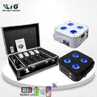 Projecteur LED portable 4x12W sur batterie, sans fil DMX RGBWA UV, activé par le son, pour discothèque, DJ, spectacle