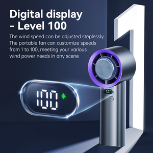 Hot Selling USB <b>Handheld</b> <b>Fan</b> Mini Portable LCD Display Rechargeable Factory Turbo <b>Fan</b> Office Student Small Electric Ventilador - Product Image 4
