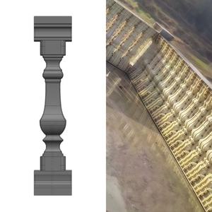 Moule en plastique durable de 95 cm de haut pour balustrades et rampes en béton coulé sur place pour garde-corps de <span class=keywords><strong>maison</strong></span>, balcon et rampes - Product Image 3