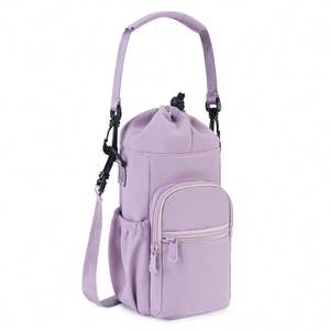 Custom Insulated Nylon Adjustable Shoulder Strap Crossbody Drawstring Water <b>Bottle</b> <b>Carrier</b> Sling Bag - Product Image 5