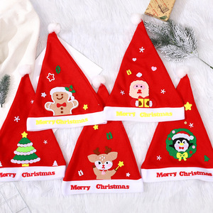 Gorro de Santa Claus Bordado de Alta Calidad HANTANG, Estilo Europeo y Americano, Tela No Tejida, para Adultos y Niños, Decoraciones Navideñas - Product Image 3
