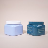 Couvercle carré personnalisé de 500 ml en plastique brun foncé à large ouverture pour bocaux en PET avec couvercles