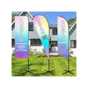 Display Polyester Alle Länder Nationale Werbung Außen dekorative Teardrop Banner Tear Drop Flaggen Strand feder Flagge