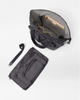 Tas Popok India Bergaya Warna Solid, Portabel untuk Perjalanan, Ukuran Kecil dengan Ritsleting, Logo Pelanggan Dapat Disesuaikan, Tas Jinjing Berlapis Quilted, Warna Hitam Navy
