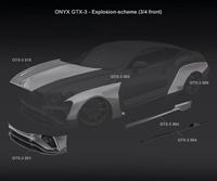 Kit carrosserie en fibre de carbone sèche style GTX3 pour Bentley Continental GT : Lame de pare-chocs avant, jupes latérales, diffuseur arrière, capot, aileron arrière large