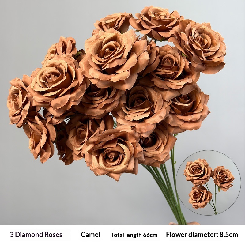 3 heads of diamond roses