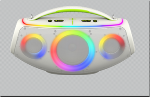 Haut-parleur portable stéréo triple RGB avec anneau lumineux pour fêtes en extérieur - Product Image 1