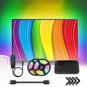 Funziona con Alexa Google Assistant HDMI 2.0 LED TV retroilluminazione HDMI Sync Box con retroilluminazione a LED TV Strip Light