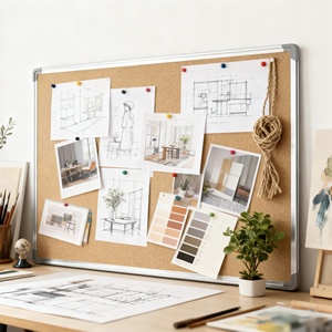 Tablero <span class=keywords><strong>de</strong></span> <span class=keywords><strong>Anuncios</strong></span> <span class=keywords><strong>de</strong></span> Corcho para Montar en la Pared, 30*40cm, Tablero <span class=keywords><strong>de</strong></span> Avisos para Aula y Oficina, con Marco <span class=keywords><strong>de</strong></span> Aluminio - Product Image 5