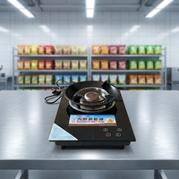 WANHENG Edelstahl 304 Touch-Control Einzelkochfeld mit Digitalanzeige, Einfache Reinigung, Neue Energiequelle, Ölbetrieben, für Zuhause und Küche