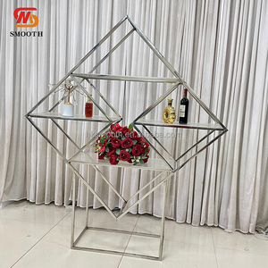 SMOOTH Wedding Events Party Champagne Display <b>Shelf</b> Silver Stainless Steel Wine Rack - Product Image 2