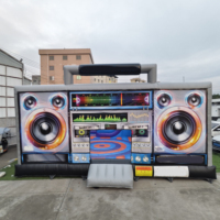 Neues Leap Music Hüpfburg-Rutsche-Matte-Kombi-Set mit Basketball-Sportspiel und Funkzelt-Lufthaus