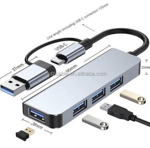 Type-C 4-in-1 <b>USB</b> 3.0 High-Speed Transmission Docking Station with 3 <b>USB</b> 2.0 <b>Hubs</b> Charging Data Function for Computers - Product Image 2