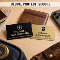 Carte de blocage RFID 13,56 MHz pour portefeuille, protection de carte de crédit, anti-skimming, bouclier NFC, vente en gros, design personnalisé