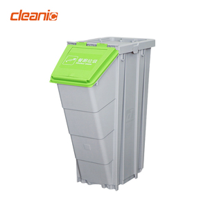 Cubo de reciclaje de plástico PP ignífugo de 50L con tapa abierta, nuevo diseño, cubos de <span class=keywords><strong>basura</strong></span> apilables con tapa, clasificación separada de <span class=keywords><strong>basura</strong></span> - Product Image 1