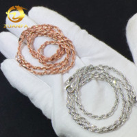 Bijoux de mode très demandés, chaîne en or plaqué 18 carats, chaîne cubaine en argent sterling 925
