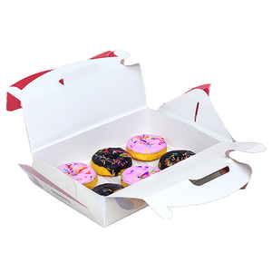 Eco-Friendly Art Paper Food Packaging Boxes Reusable Waterproof Design Handle Recycled Materials for Donuts Biscuits Sushi Cakes - Product Image 1