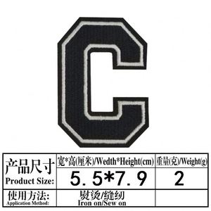 Nouveau patch thermocollant brodé intégral de 11,3 cm/7,9 cm avec logo lettre noire pour la décoration de vêtements et de chapeaux - Product Image 4