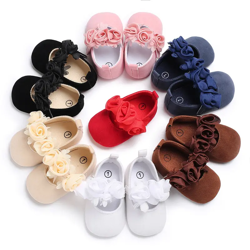 2022 baby princess shoes flower toddler shoes soft sole baby shoes