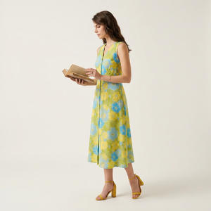 Robe d'été bohème à imprimé floral pour femmes, robe décontractée à volants, tenue tendance pour les vacances, vêtements à la mode pour femmes - Product Image 1