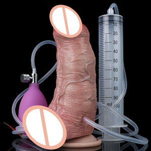 Neuer Simulations-<span class=keywords><strong>Dildo</strong></span> aus Medizinischem Silikon, Hautfarben, mit Spritze für Spritzfunktion, Aufblasbarer Hunde-<span class=keywords><strong>Dildo</strong></span>, Aufblasbare Dildos - Product Image 4